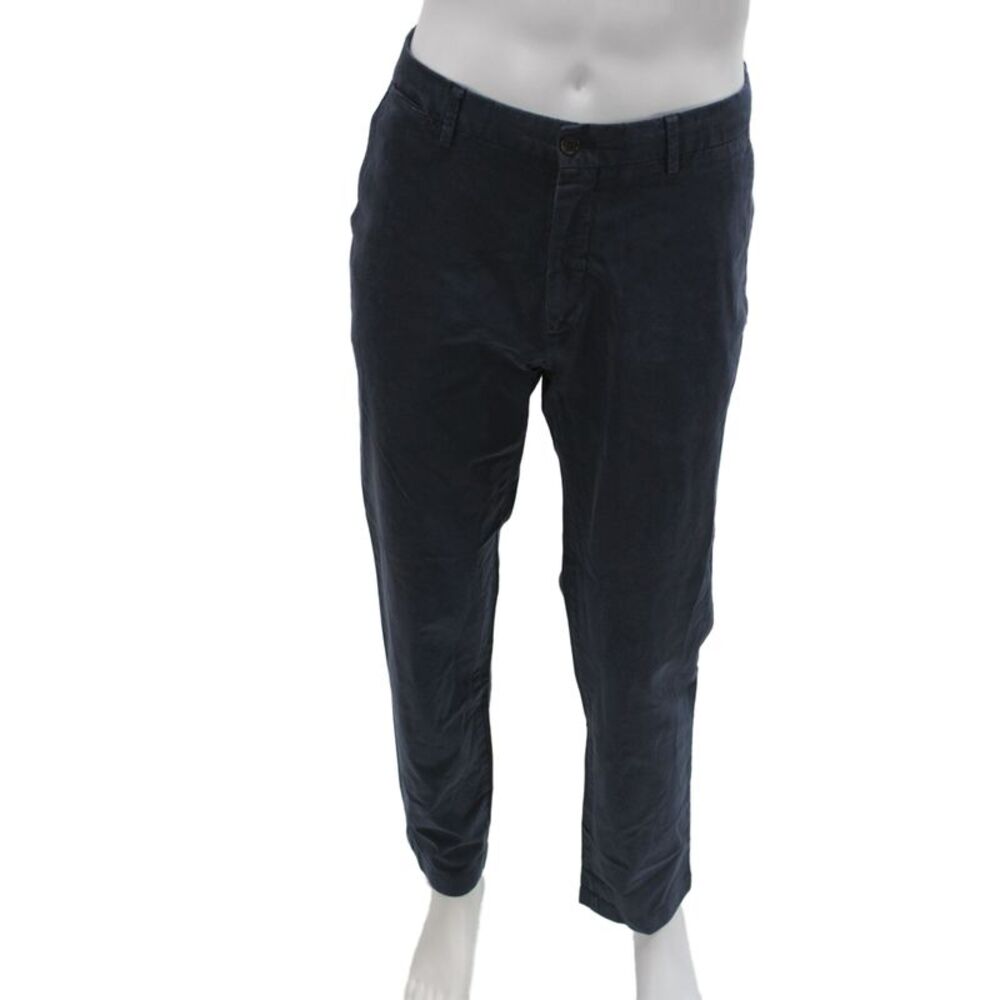 Ledbury Mens Blue Chino Pants 99% Cotton Button Size 32